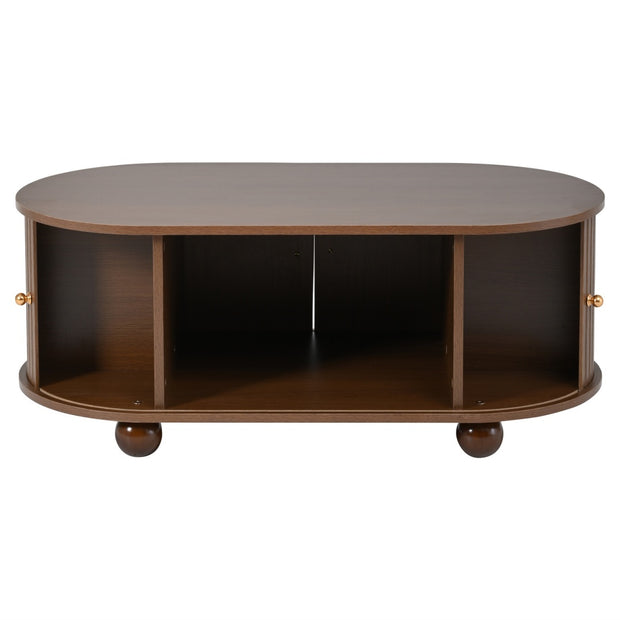 Oval Table With 2 Sliding Doors