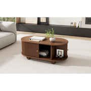 Oval Table With 2 Sliding Doors