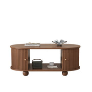 Oval Table With 2 Sliding Doors