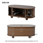 Oval Table With 2 Sliding Doors