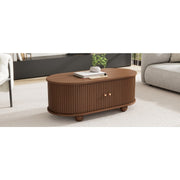Oval Table With 2 Sliding Doors