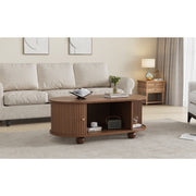 Oval Table With 2 Sliding Doors